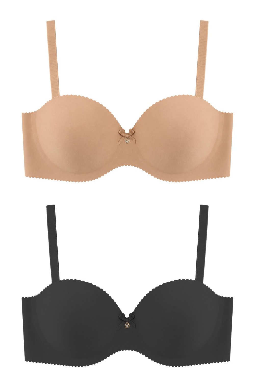 Seamless Bra - Serina | Balenli Lazer Kesim Yarım Dolgulu Push Up Straplez Kadın Sütyen 2li Paket