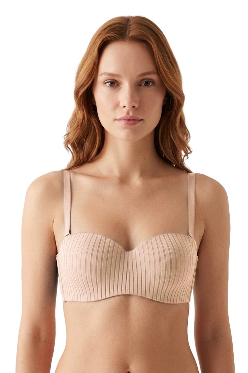 Seamless Bra - Striva | Ten Mikro Çizgi Desenli Balenli Toparlayıcı Kadın Sütyen