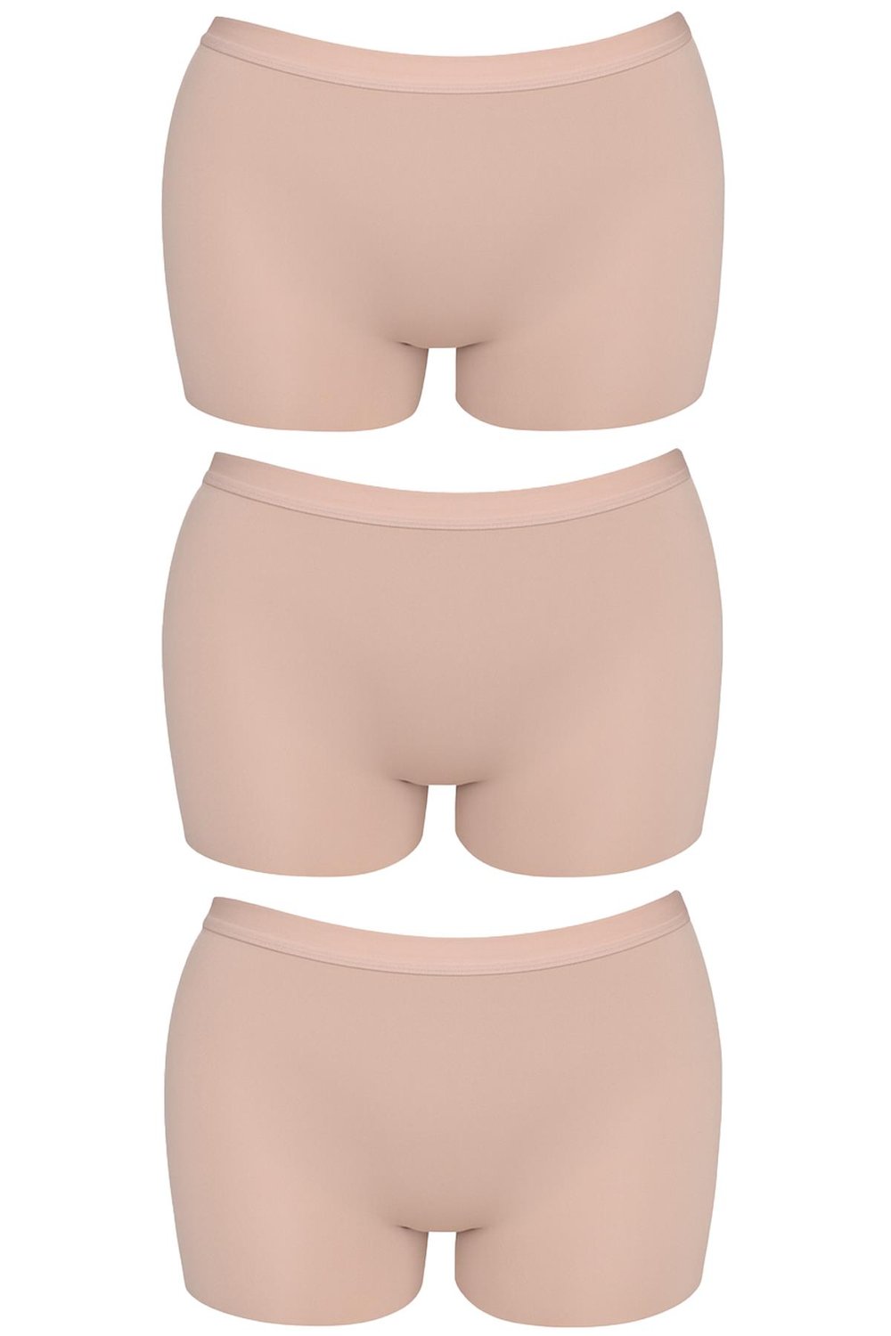 Basic Lazer Kesim Dikişsiz Kadın Boxer Külot Kahverengi 3lü Paket