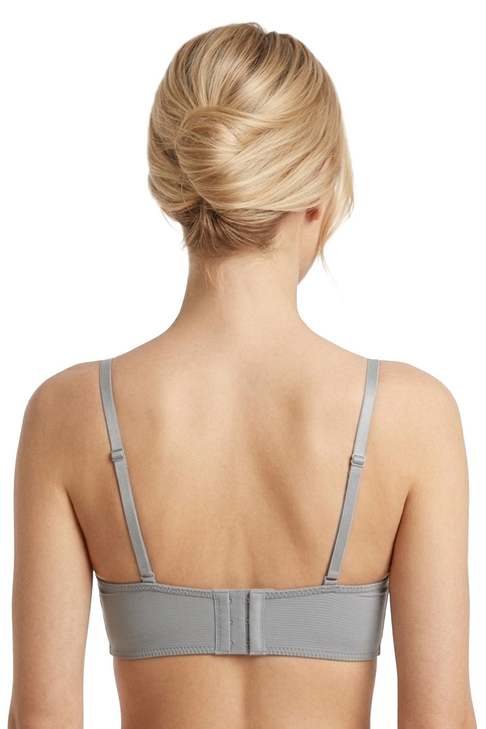 Seamless Bra - Renoa | Gri Rib Dokulu Balensiz Doğal Form Straplez Kadın Sütyen