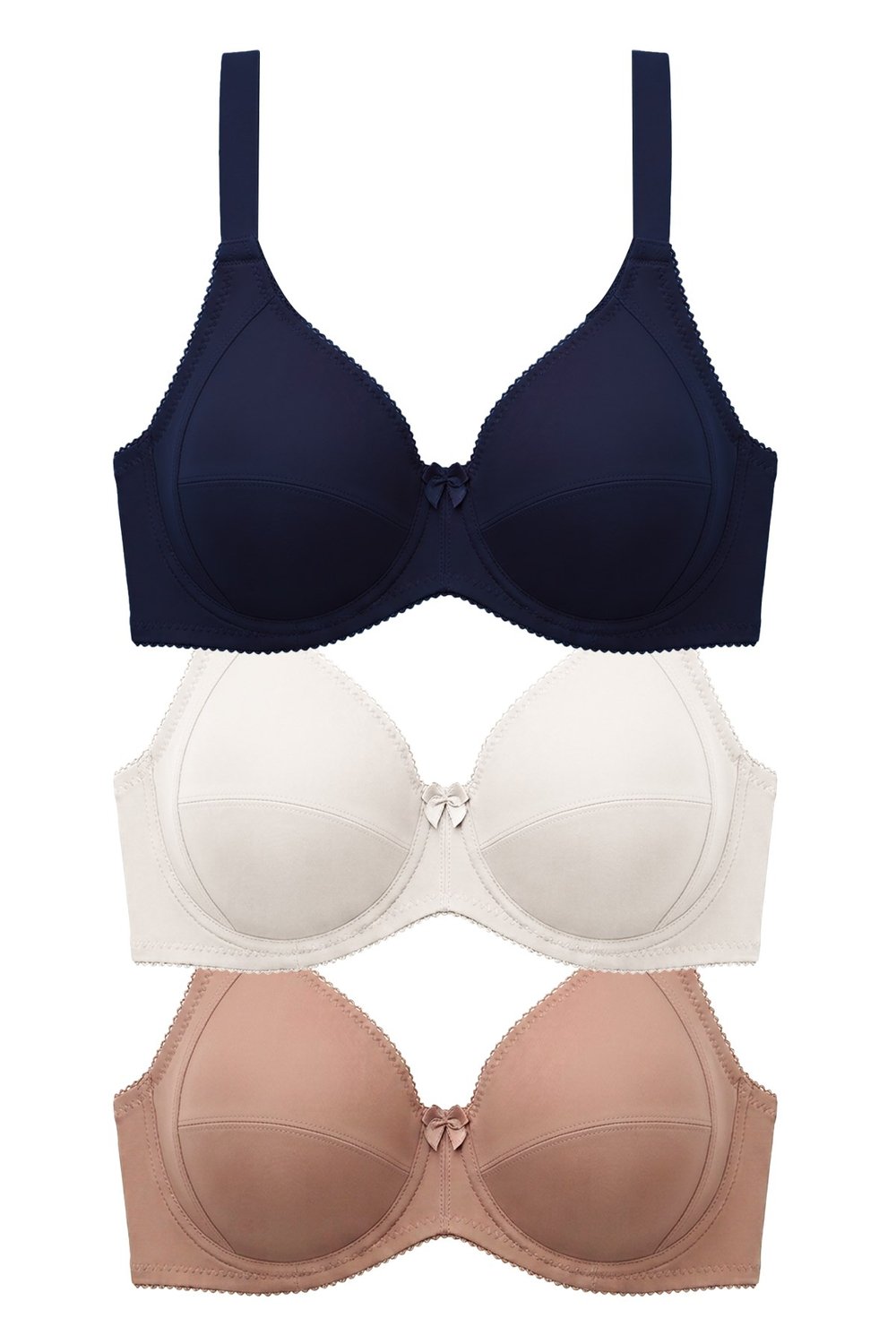 Bra - Novia | Büyük Beden Micro Balenli Minimizer Ayarlanabilir Askılı Kadın Sütyen 3lü Paket