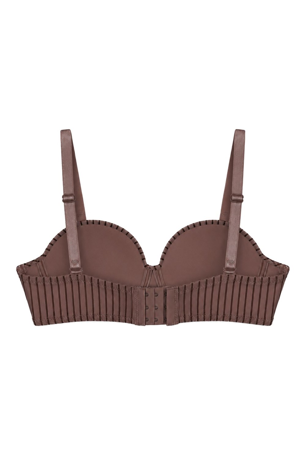 Seamless Bra - Striva | Kahverengi Mikro Çizgi Desenli Balenli Toparlayıcı Kadın Sütyen