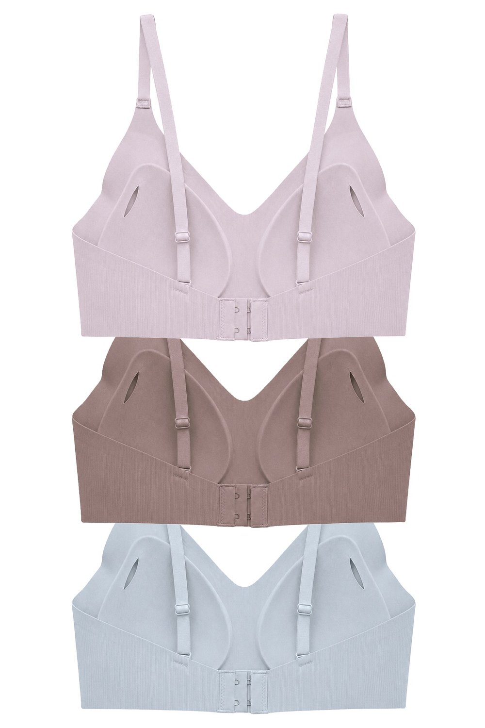 Seamless Bra - Elara | Lazer Kesim Balensiz İnce Fitil Dokulu Dikişsiz Kadın Sütyen 3lü Paket
