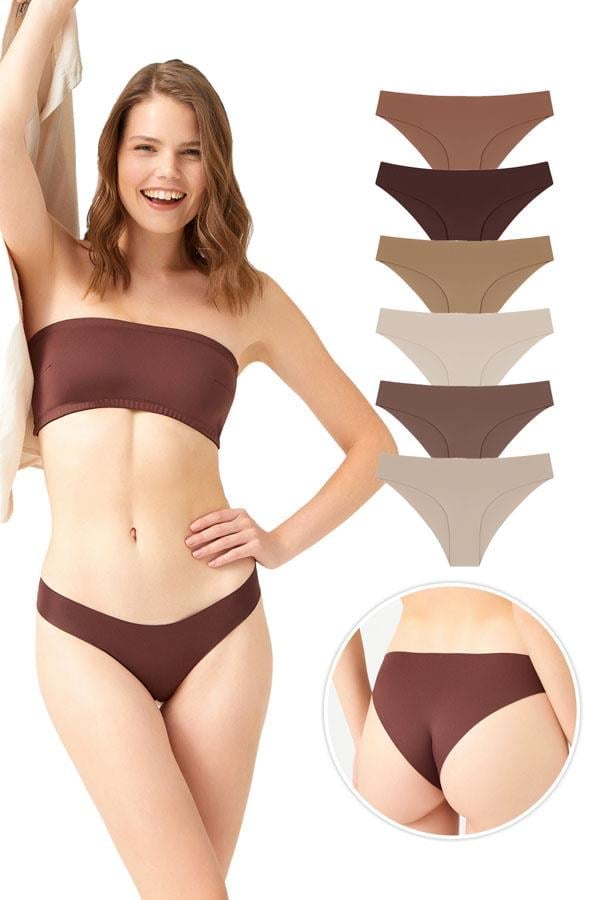 Lazer Kesim Kadın Bikini Külot 6lı Paket