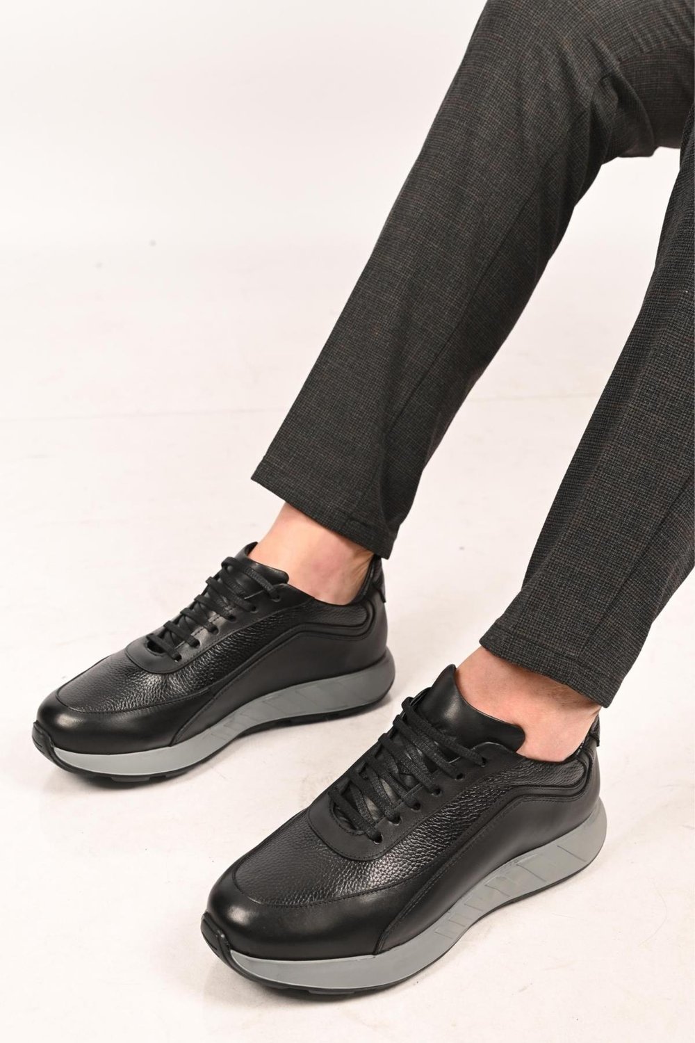 Bestello Bağcıklı Eva Taban Hakiki Deri Sneaker 172-64156 Erkek Ayakkabı172-64156_SIYAH_39Spor Ayakkabı & Sneaker