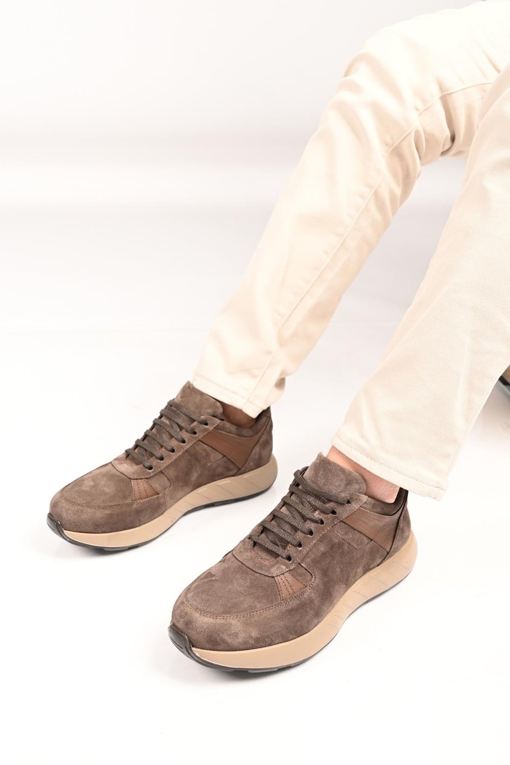 Bestello Bağcıklı Eva Taban Hakiki Deri Sneaker 172-64198 Erkek Ayakkabı172-64198_VIZON SUET_39Spor Ayakkabı & Sneaker