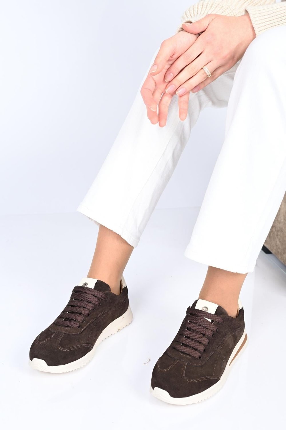 Bestello Bağcıklı Eva Taban Hakiki Deri Sneaker 338-7110 Kadın Ayakkabı338-7110_KAHVE SUET_36Spor Ayakkabı & Sneaker