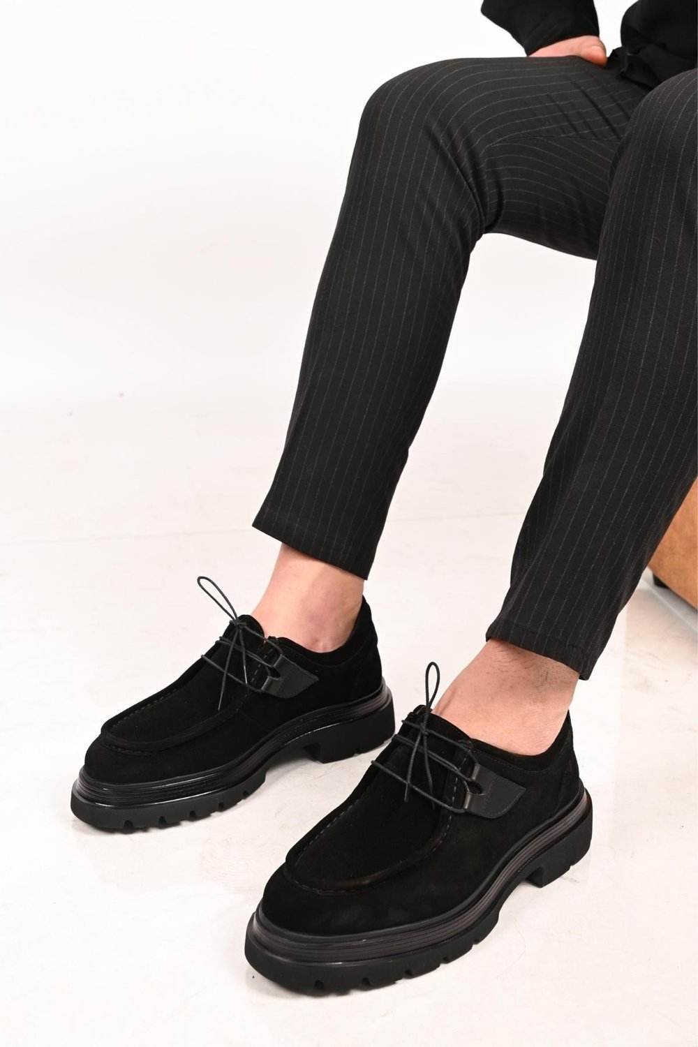 Bestello Bağcıklı Eva Taban Hakiki Deri Casual 172-64190 Erkek Ayakkabı172-64190_SIYAH SUET_39Casual Ayakkabı
