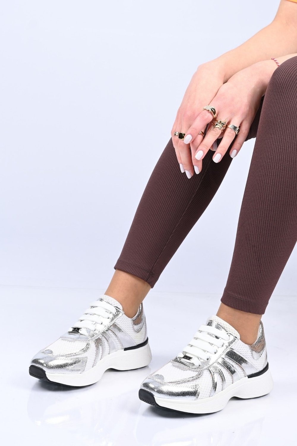 Bestello Bağcıklı Termo Taban Tekstil Hakiki Deri Sneaker 338-7106 Kadın Ayakkabı338-7106_BEYAZ-GUMU_36Spor Ayakkabı & Sneaker