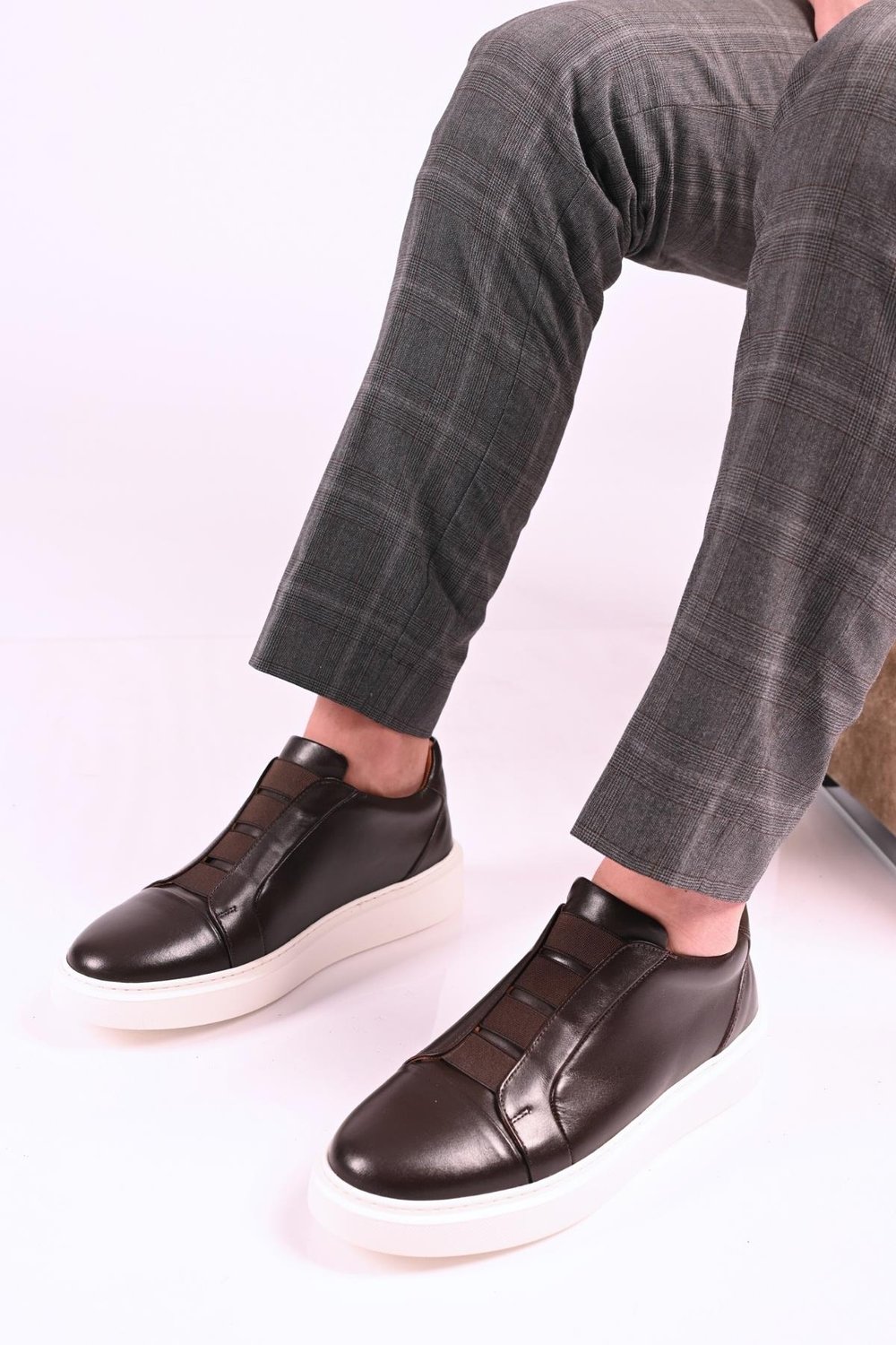 Bestello Bağcıksız Lastikli  Eva Taban Hakiki Deri Sneaker 174-24226 Erkek Ayakkabı174-24226_KAHVE_40Spor Ayakkabı & Sneaker