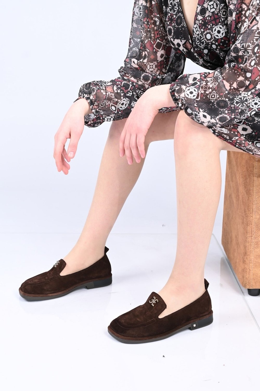 Bestello Bağcıksız Tokalı Termo Taban Hakiki Deri Loafer 340-2007 Kadın Ayakkabı340-2007_KAHVE SUET_36Babet & Loafer