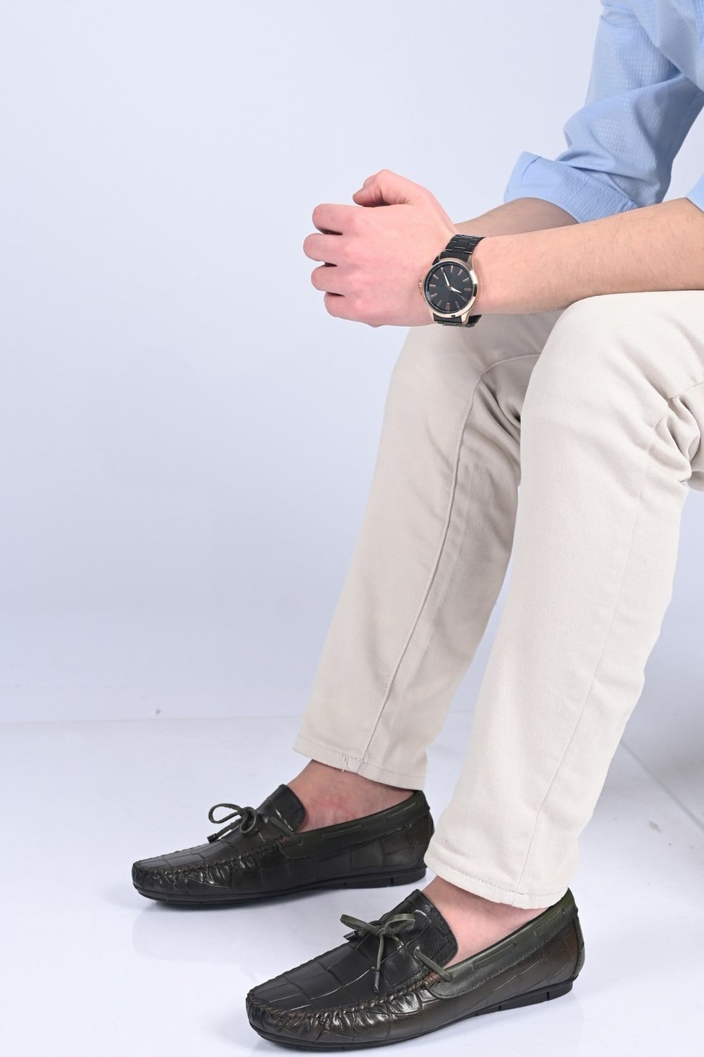 Bestello Erkek Kroko Detaylı Hakiki Deri Loafer - Fiyonklu Klasik AyakkabıBestello Bağcıksız Fiyonklu Poliüretan Taban Hakiki Deri Loafer 028-2068-26Y Erkek Ayakkabı028-2068-26Y_YESIL KROK_39Loafer