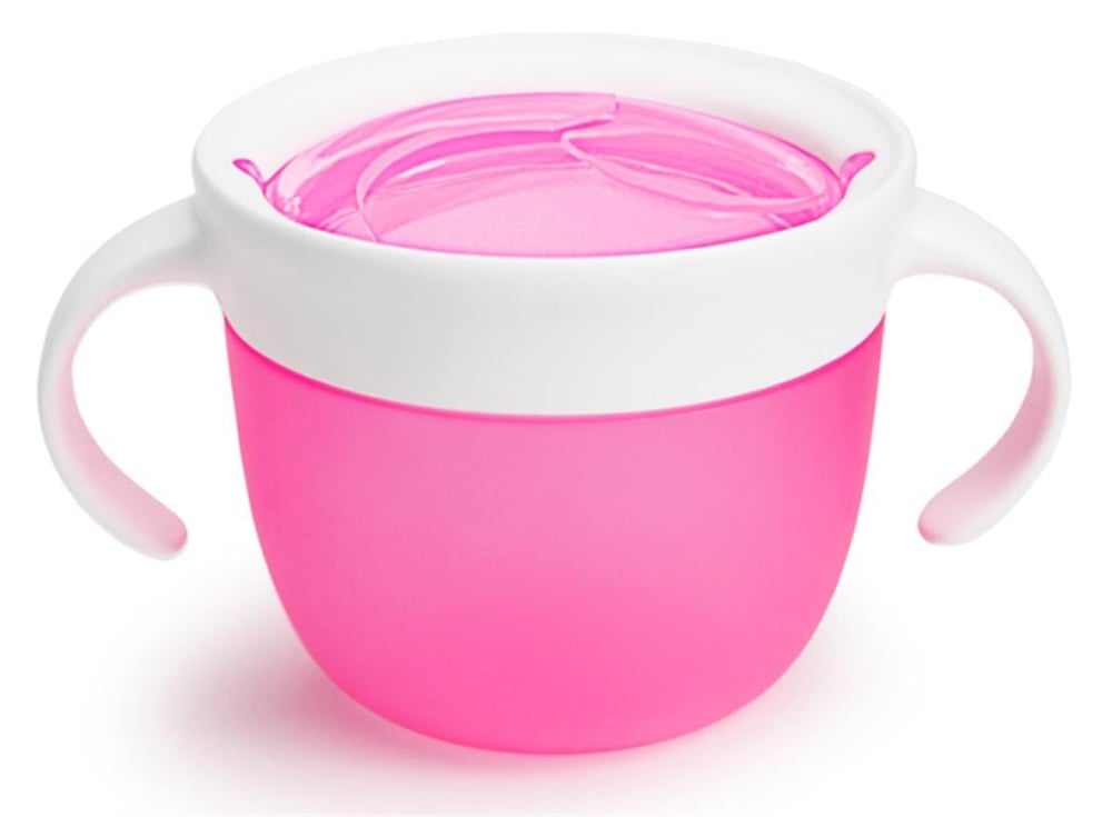 Pembe Renkli Munchkin Atıştırmalık Kabı Güvenli Kapatılabilir Kapaklı -12Ay