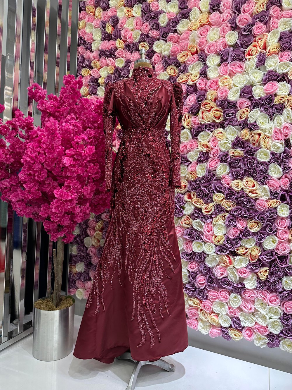 Haute Couture Dress Bordo