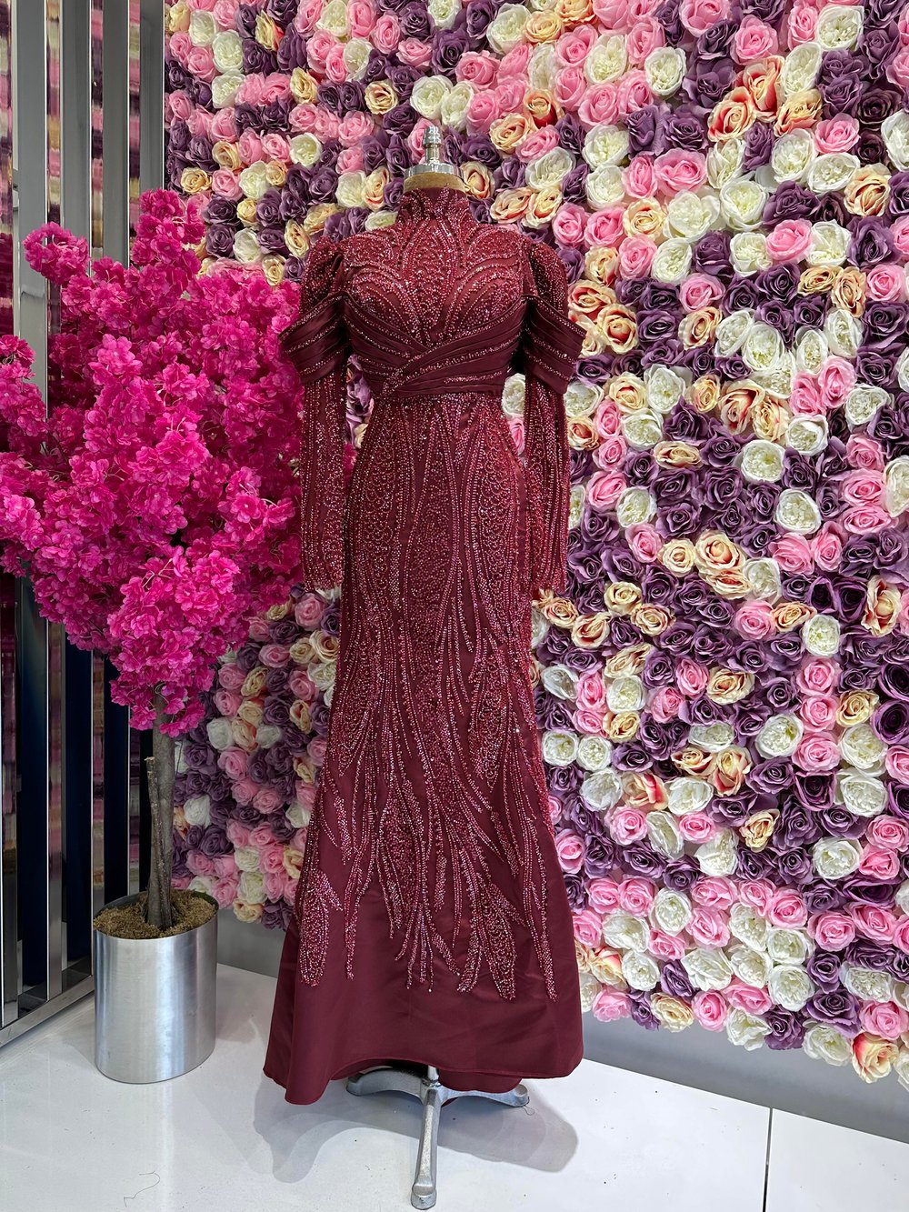 Haute Couture Dress Bordo