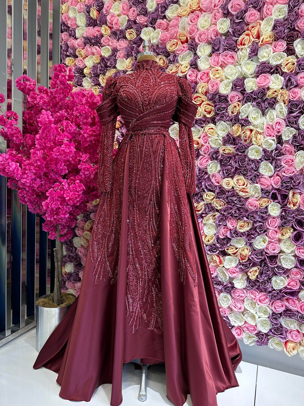 Haute Couture Dress Bordo