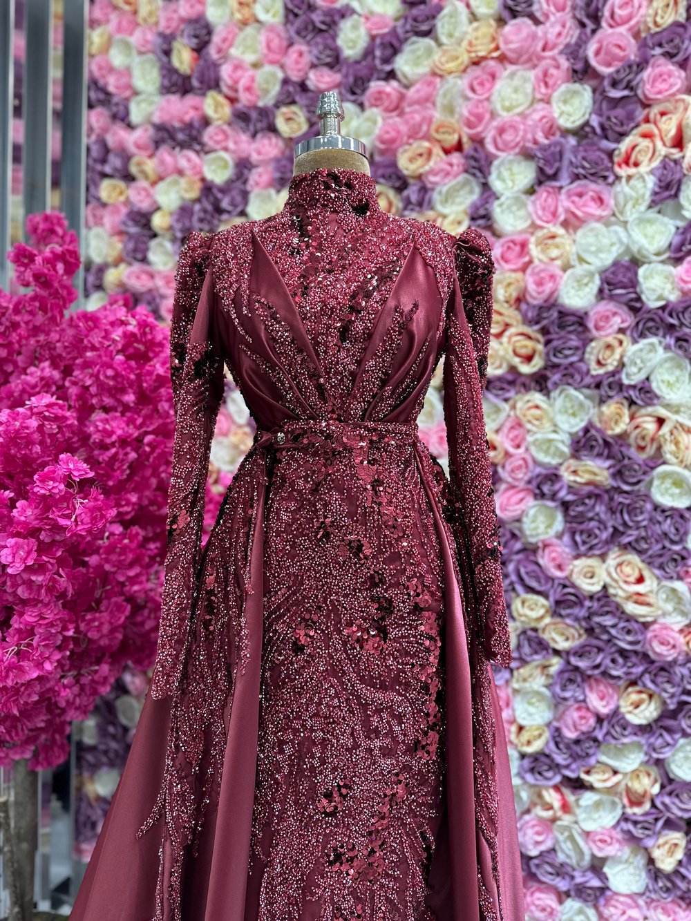 Haute Couture Dress Bordo