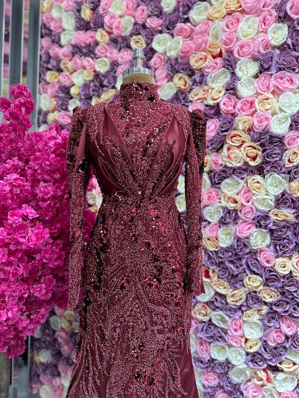 Haute Couture Dress Bordo