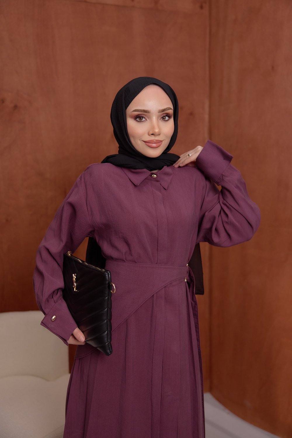 Zela Elbise Bordo