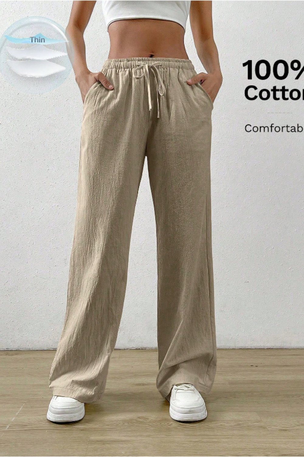 Tarz CoolPantolonKMSLPNT0125R05Bol Paça Müslin Kadın Pantolon