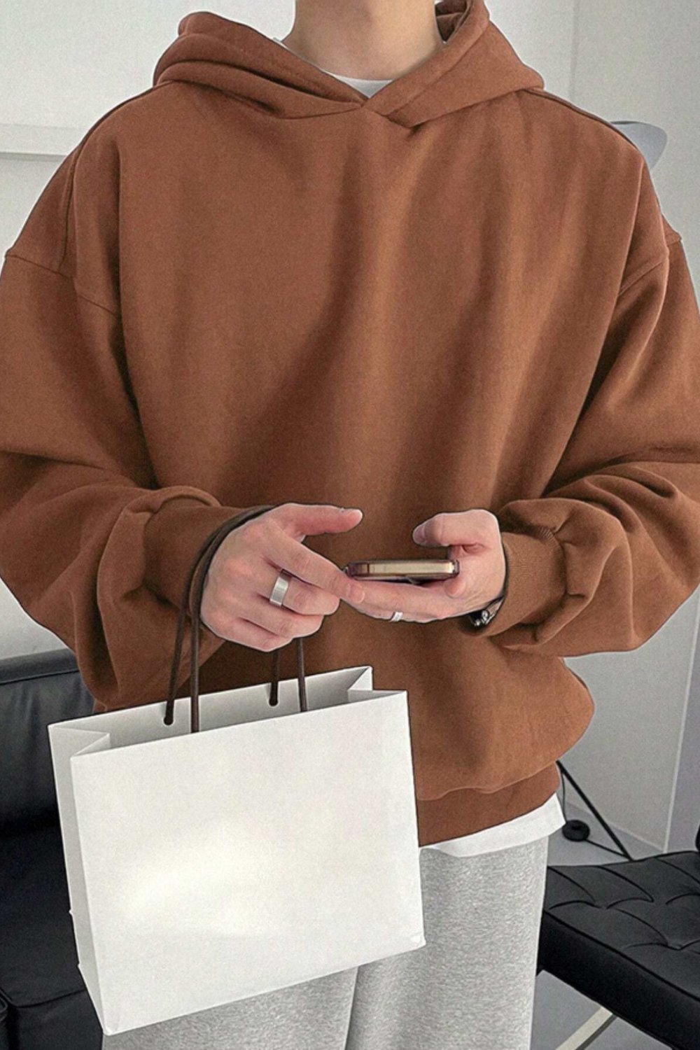 Tarz CoolSweatshirtERSWRTO025R03Erkek Kapüşonlu Oversize Sweatshirt