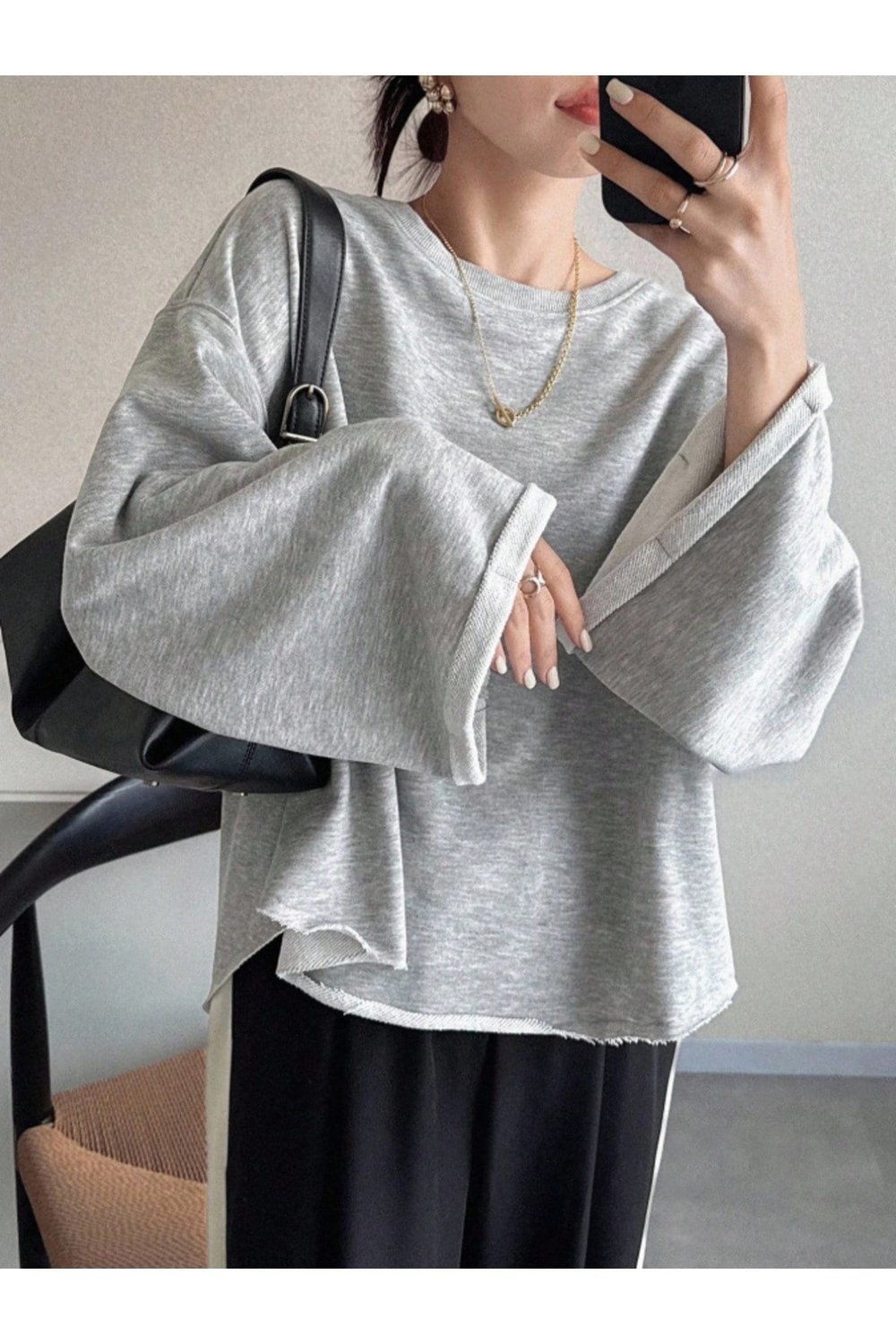 Tarz CoolSweatshirtTRZKDNSWEETR01Oversize Kesim Bisiklet Yaka Uzun Kollu Sweatshirt