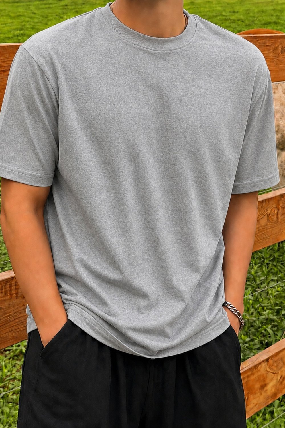 Tarz CoolT-shirtTC-RGL-2IP-026-Siyah-SErkek Regular Fit Bisiklet Yaka Basic Tişört 2 İplik Şardonsuz %100 Pamuk Günlük Rahat T-Shirt