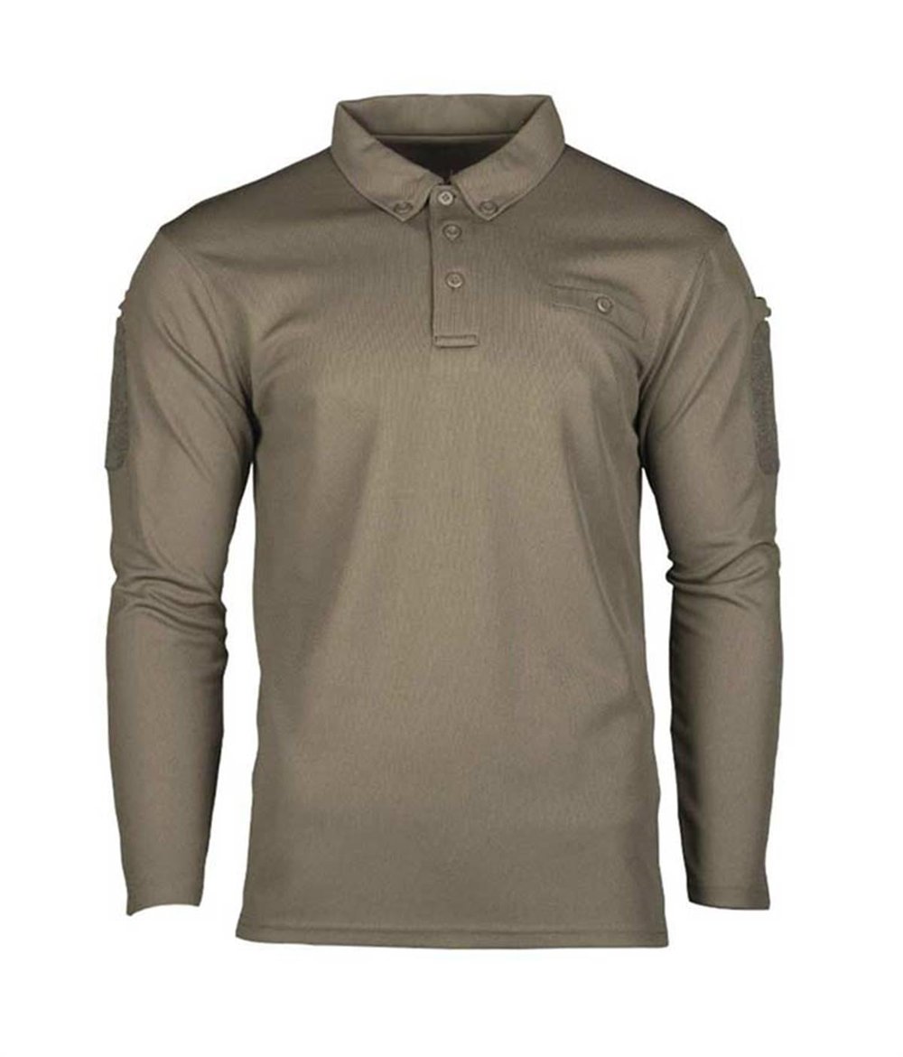 YDS MIL-TEC UZUN KOLLU POLO QUICK DRY T-SHIRT -HAKİ