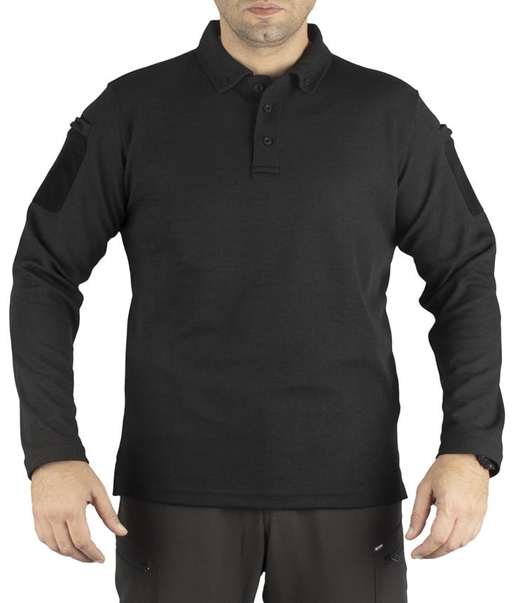 YDS PERFORMANCE POLO T-SHIRT UZUN KOLLU -SİYAH