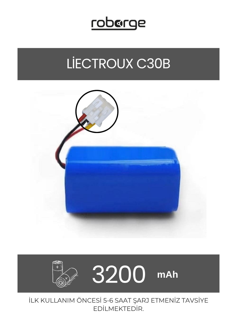 Liectroux C30B Robot Süpürge Uyumlu 3200 mAh Batarya - Muadil Ürün