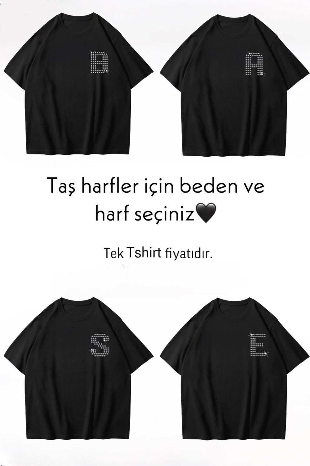 Black Stone Harf Oversize T-shirt
