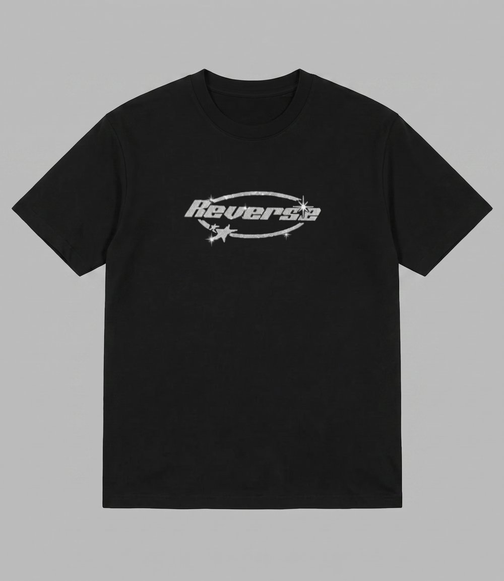 Black Taşlı Reverse Oversize T-shirt