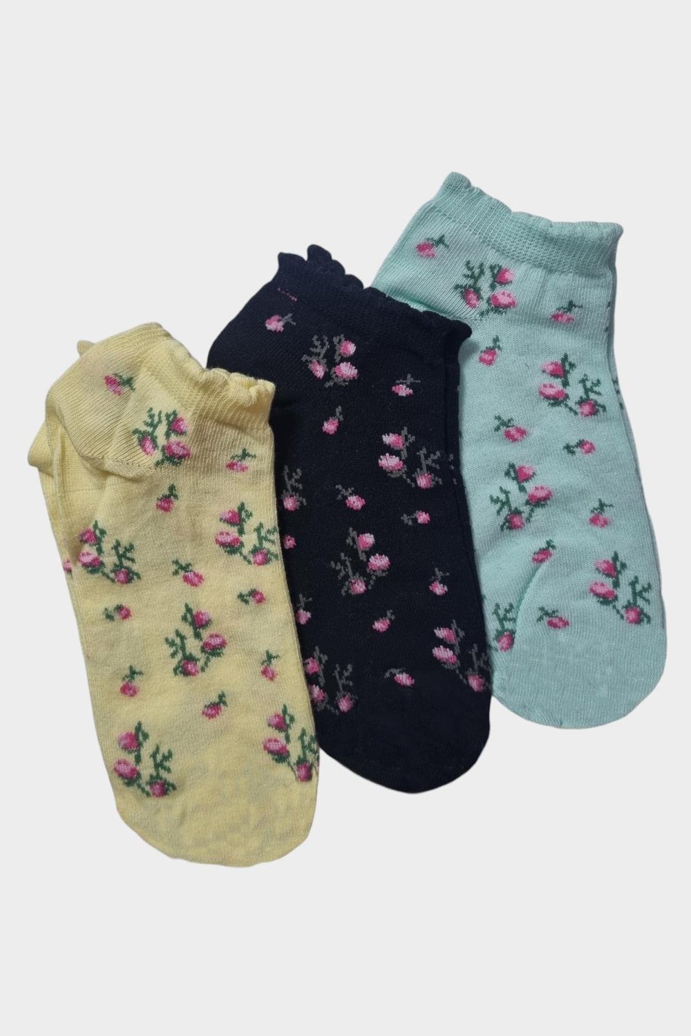 Çiçek Desen Soket Çorap