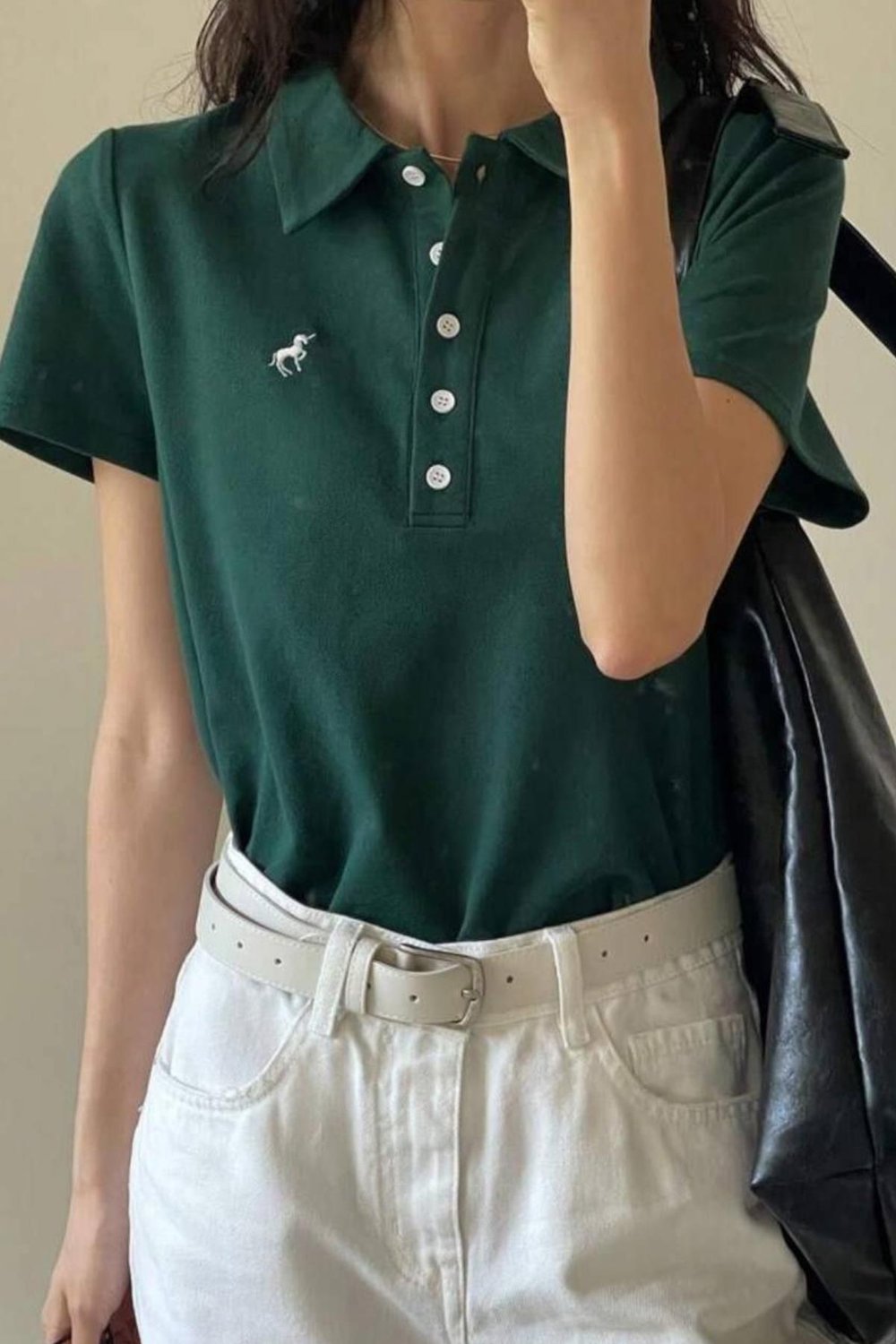 Green Unicorn Polo Yaka T-shirt