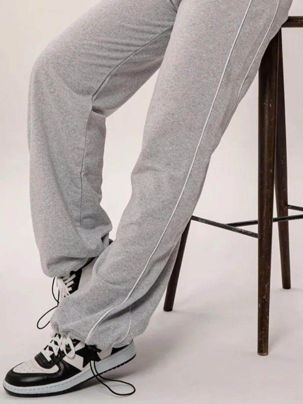 Grey Harajuku Double Line Eşofman