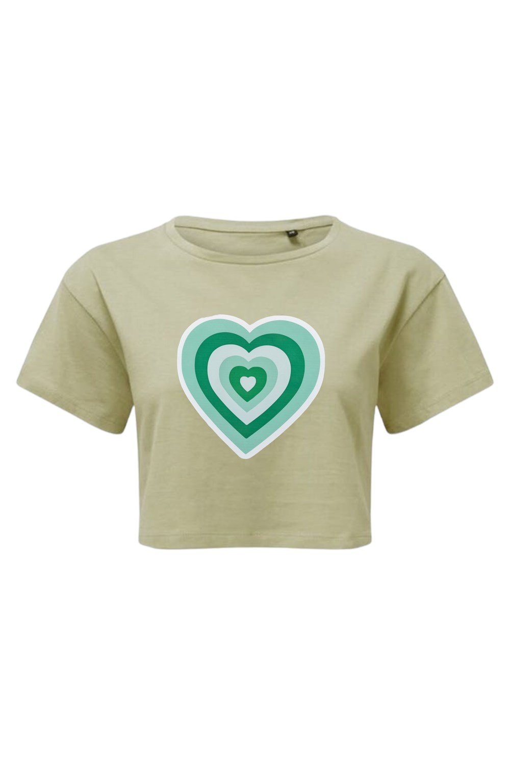 Heart Of Green Waves  Crop T-shirt