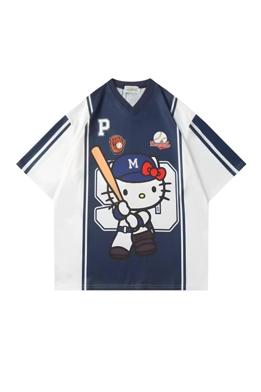 Navy Blue Kitty Oversize T-shirt