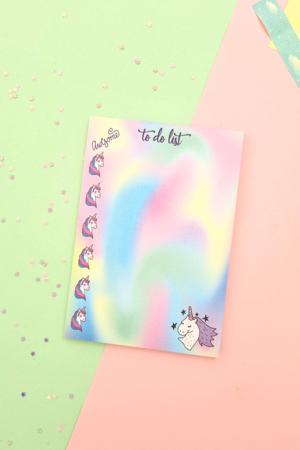 Rainbow Unicorn To The List Not Kağıdı