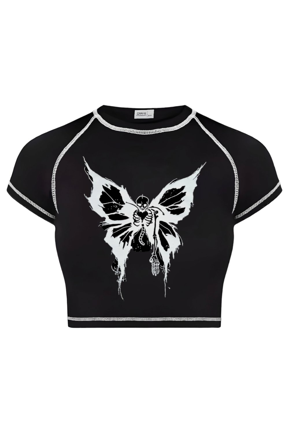 Ters Dikiş Gothıc Butterfly Crop