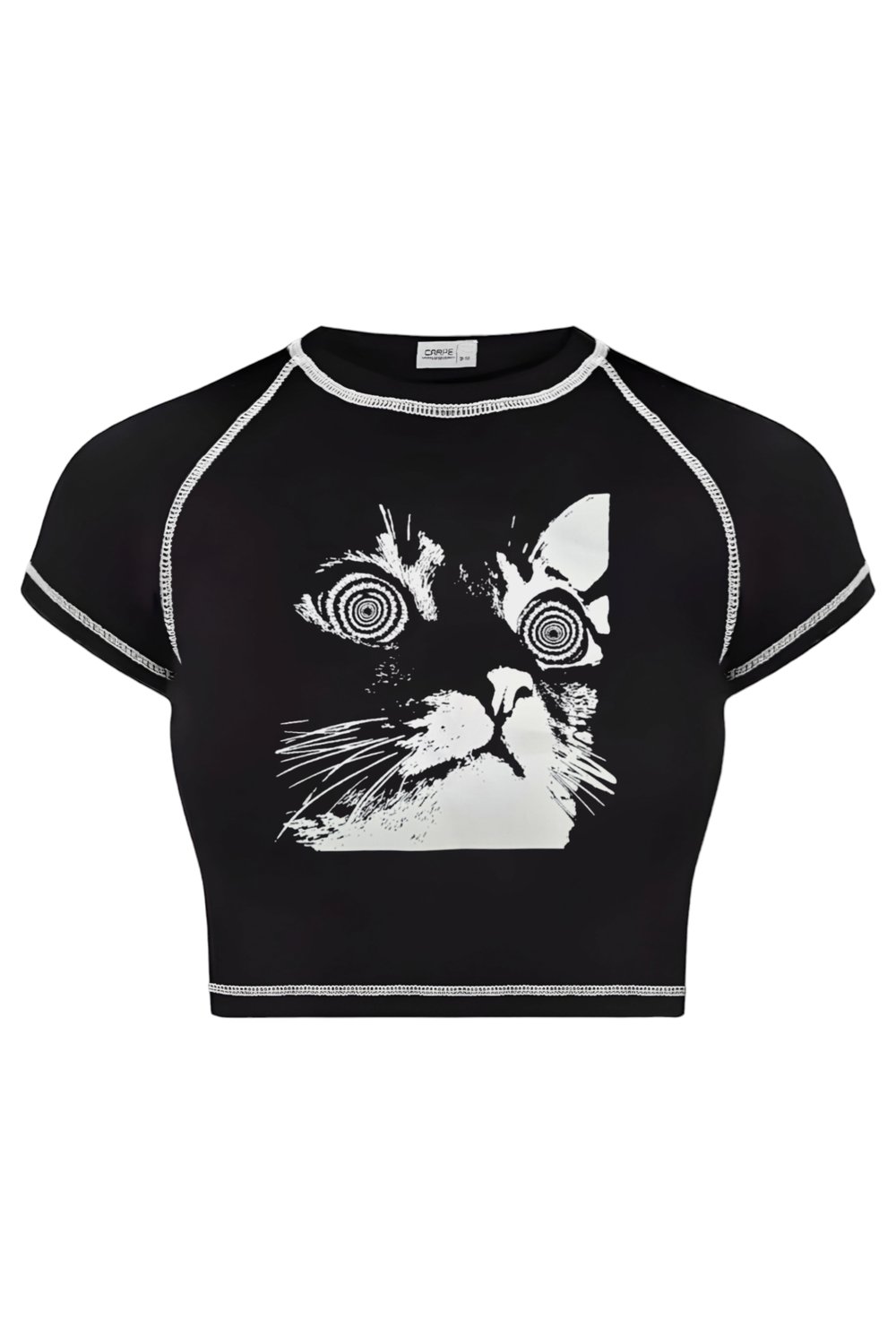 Ters Dikiş Hypnosis Cat Crop