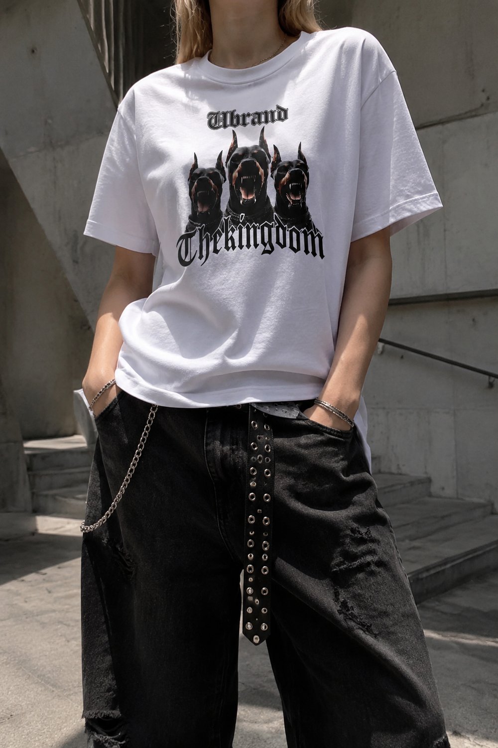 White Chekingdom Oversize T-shirt