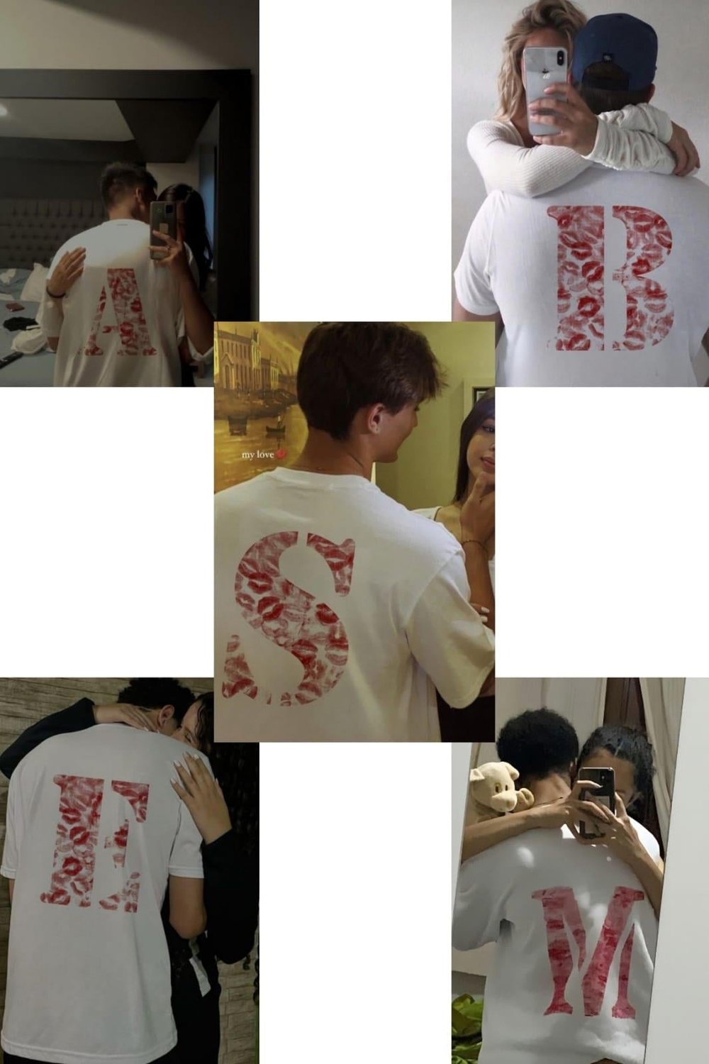 White Kiss Design Oversize T-shirt