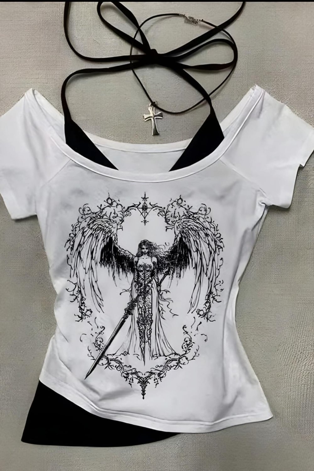 White Sword Warriror Boyundan Bağlamalı Bluz