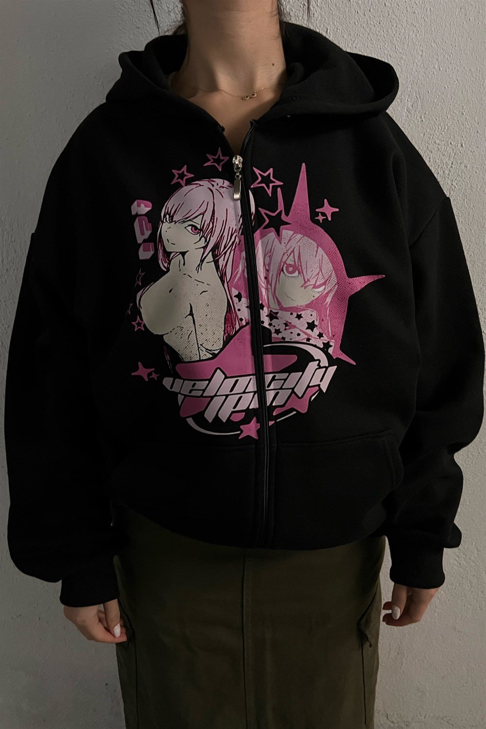 Women Star 3 iplik Oversize Hırka