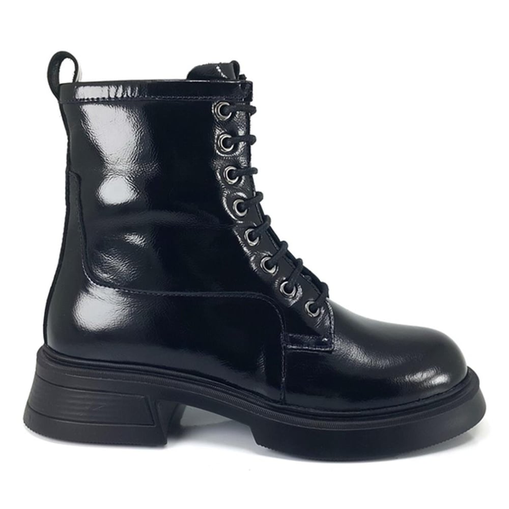 Albini 10089 Günlük Bayan Bot Siyah Kırışık Rugan