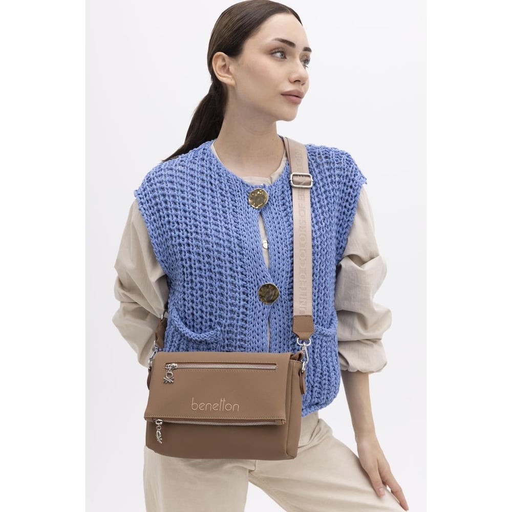 Benetton Bnt 1415 Женская сумка через плечо Camel