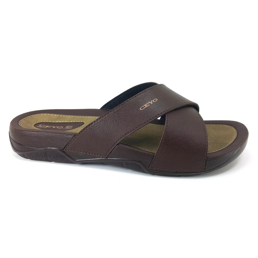 Ceyo 9877 23YT Anatomik Erkek Terlik Kahverengi