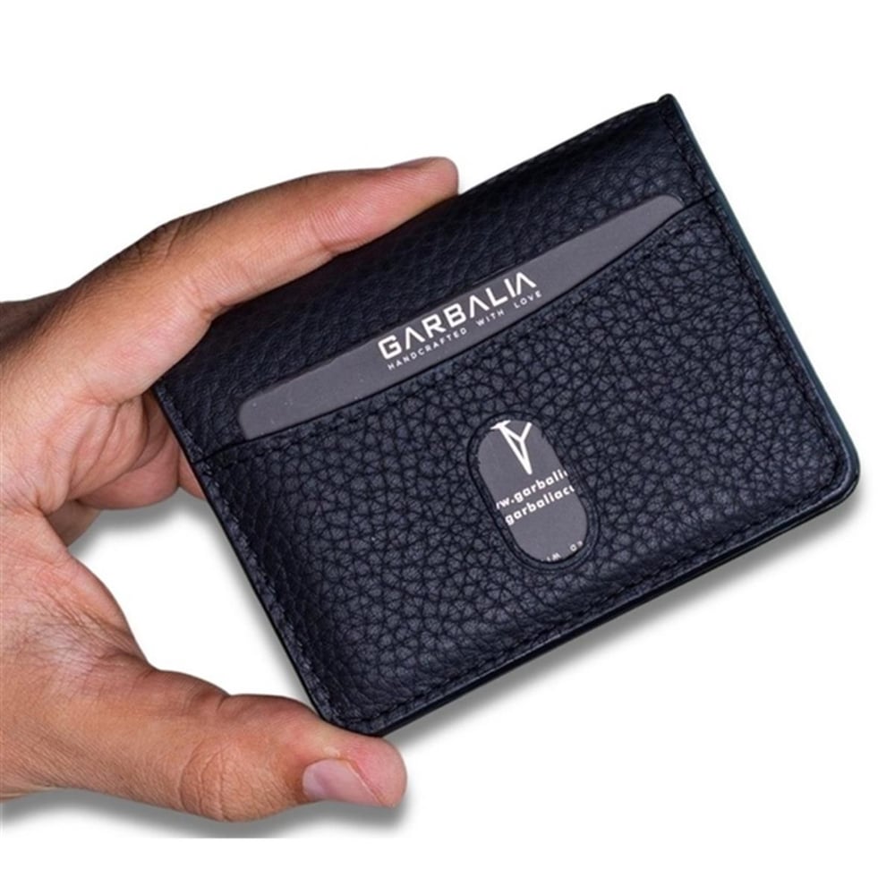 Garbalia Nahita Hakiki Deri Slim Kartlık Cüzdan Siyah