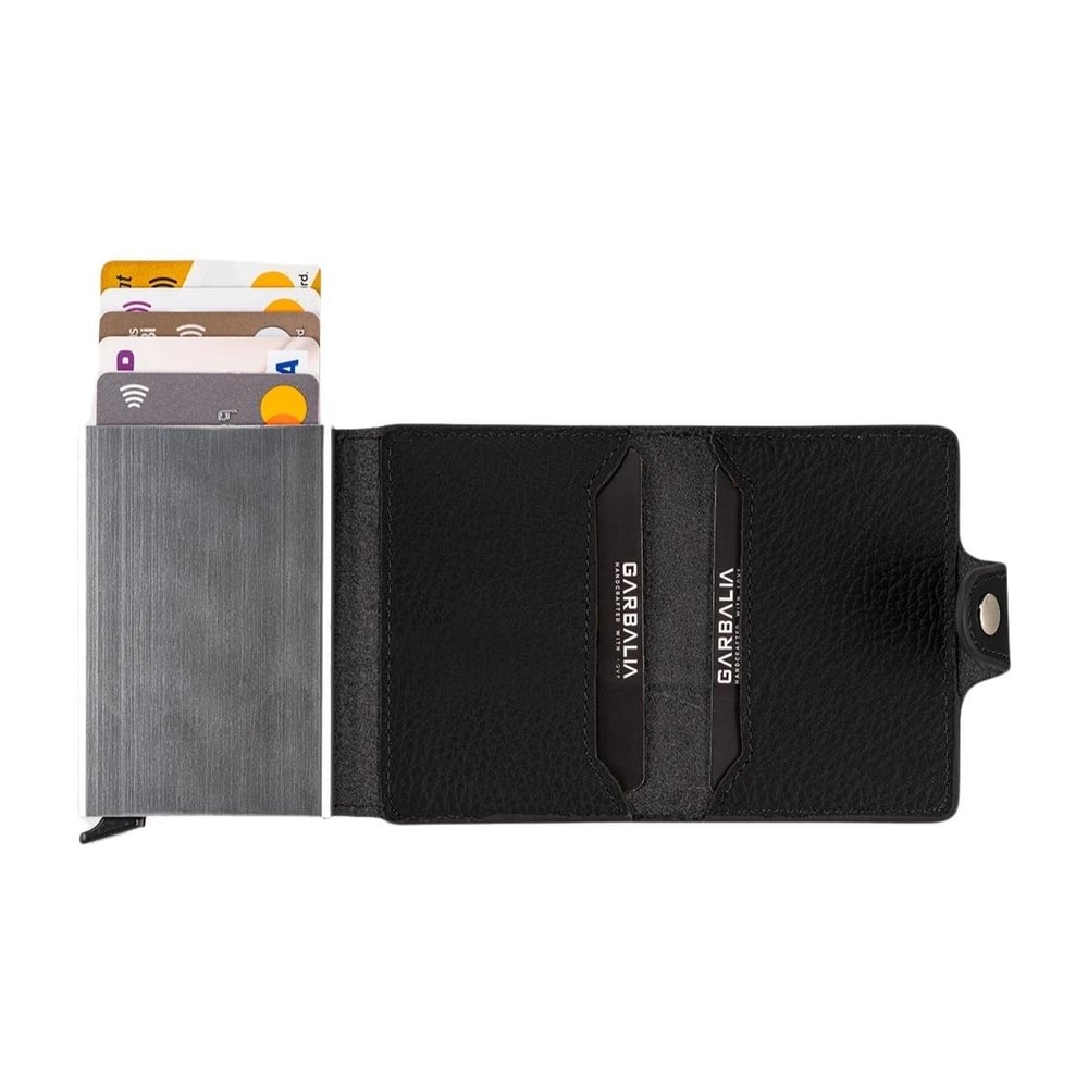 Garbalia Bern Hakiki Deri Mekanizmalı Cüzdan Siyah