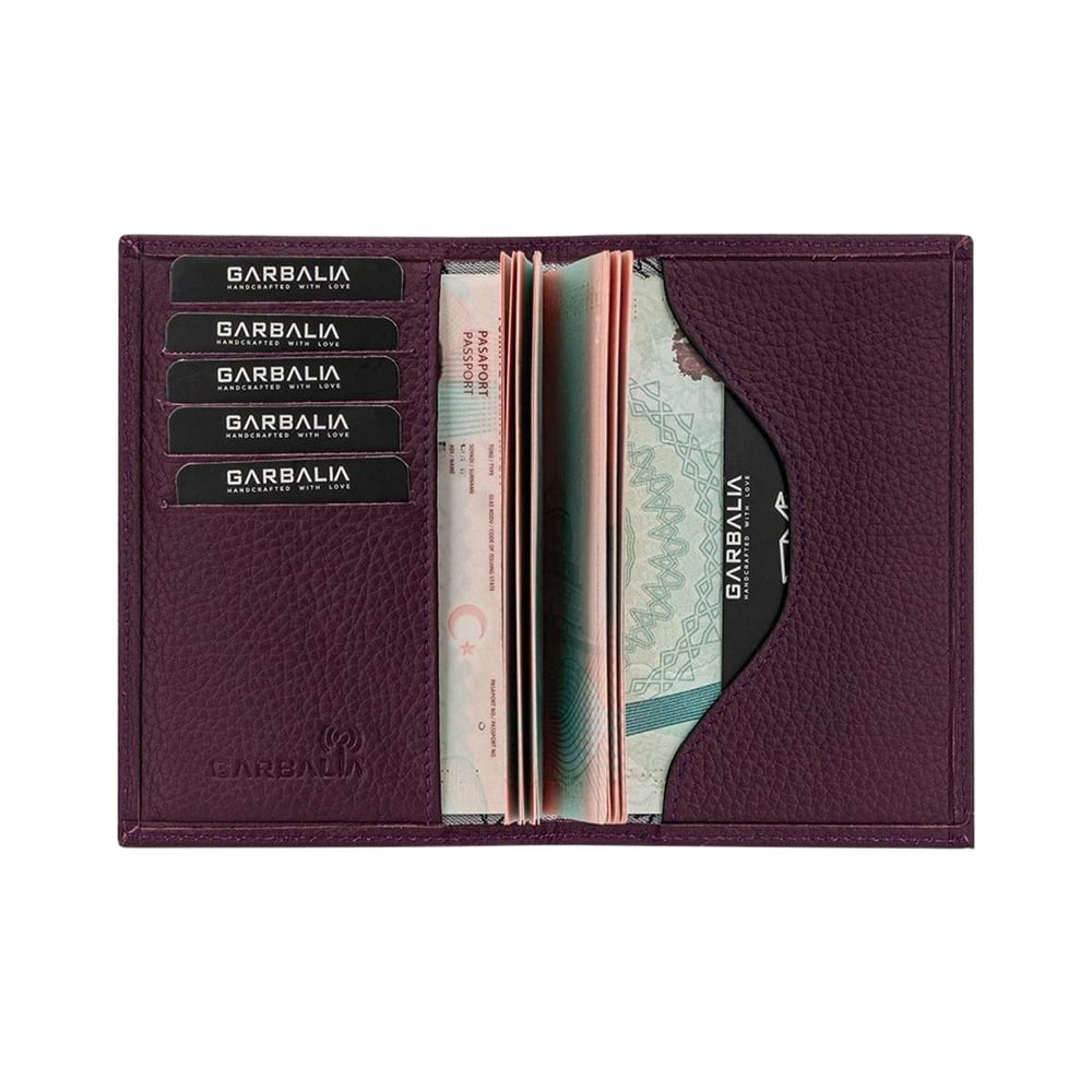 Garbalia Passcase Держатель для паспорта из натуральной кожи фиолетовый